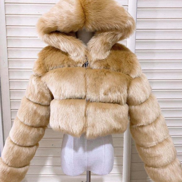 Luxury Winter Warm Fluffy Faux Fur Short Jacket - Picture 6 of 10